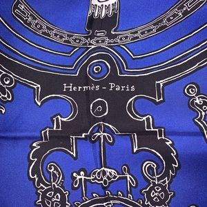 Hermès Blue Serio Ludere Scarf/Wrap 90cm